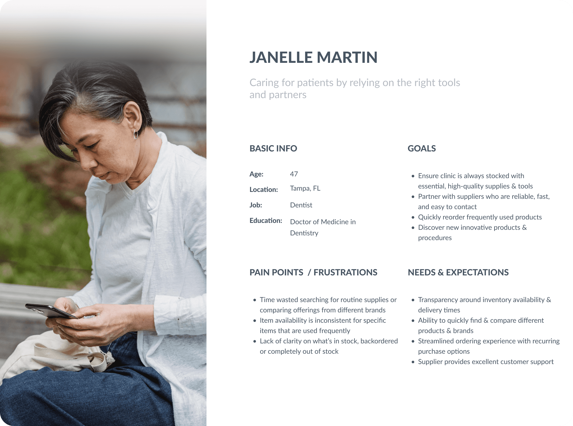 xp redesign image section janelle martin user persona 135