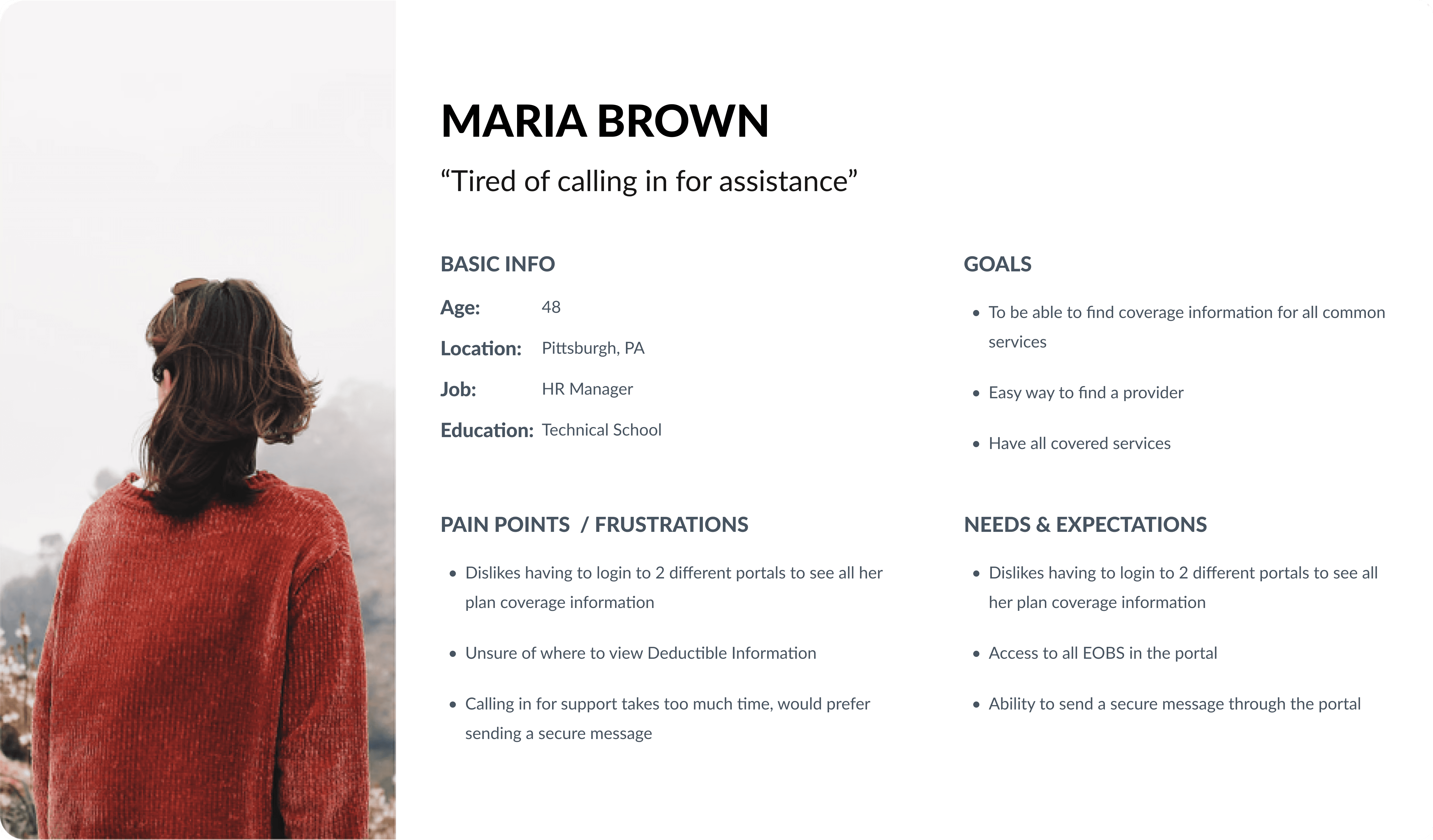 uhc member hub image section maria brown persona 105